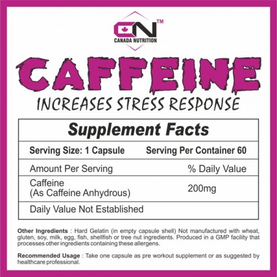 Canada Nutrition Caffiene 60 Capsules Canada Nutrition Caffiene 60 Capsules
